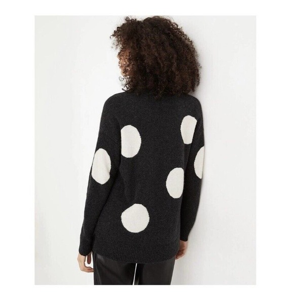 Madewell Dotted Bartlett V-Neck Sweater in Wool Alpaca Blend Coziest Yarn XXS - Picture 4 of 11